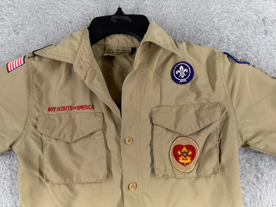 Boy Scouts of America Shirt Youth Medium Beige Short Sleeve Nylon Arizona READ - Image 4 of 4