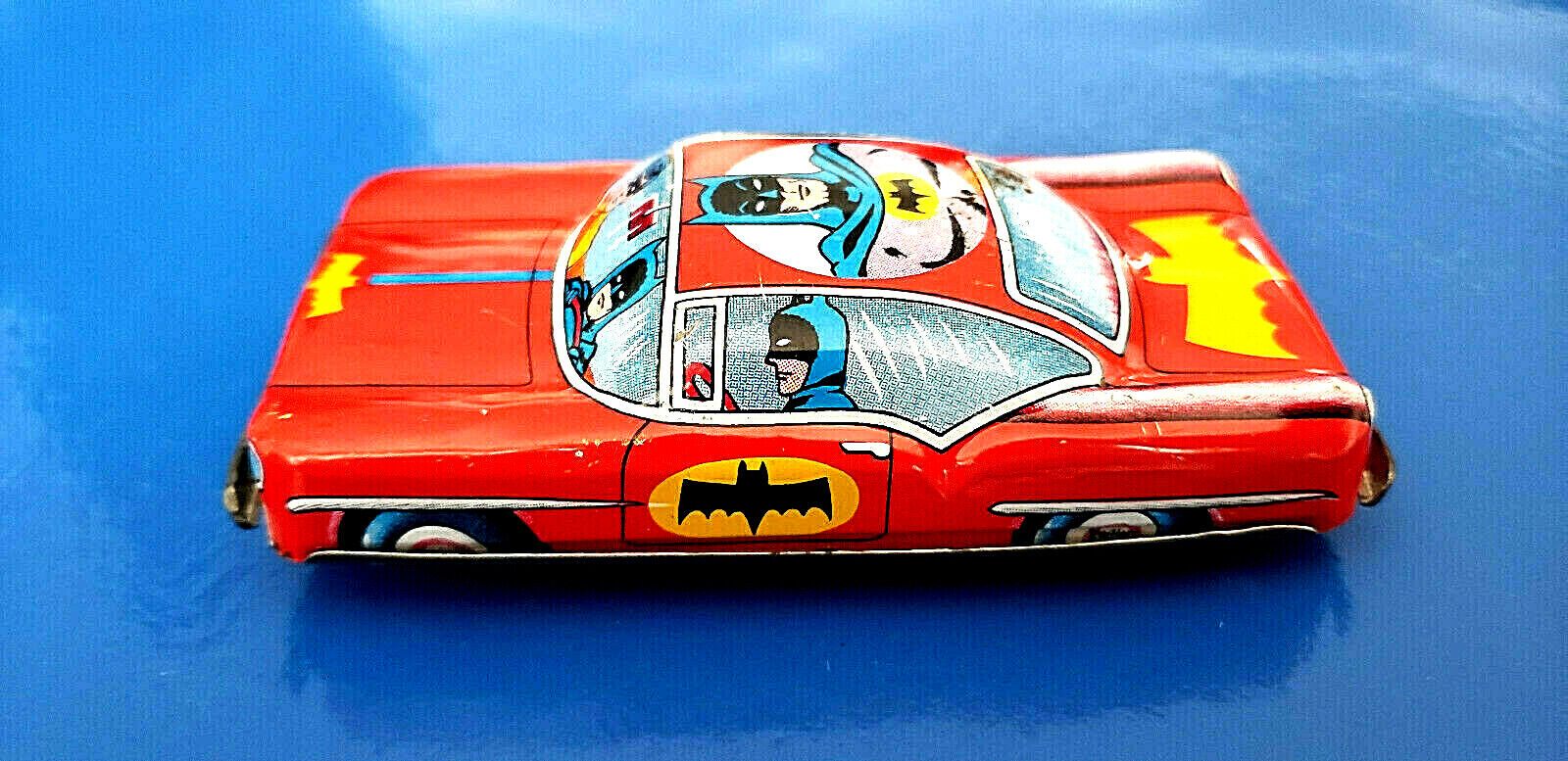  VINTAGE BATMAN 1966 Tin Toy Japan BATMOBILE Friction YANOMAN 1960´s CAR