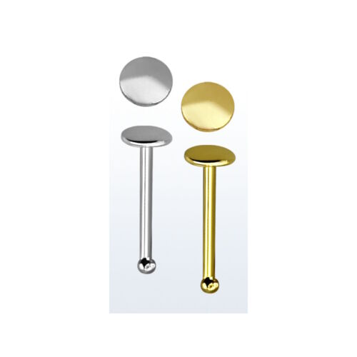 Nose Piercing Male Real Silver/Yellow Gold, Rose Gold, Gold Plated/Nosebone 7mm  - Picture 1 of 12