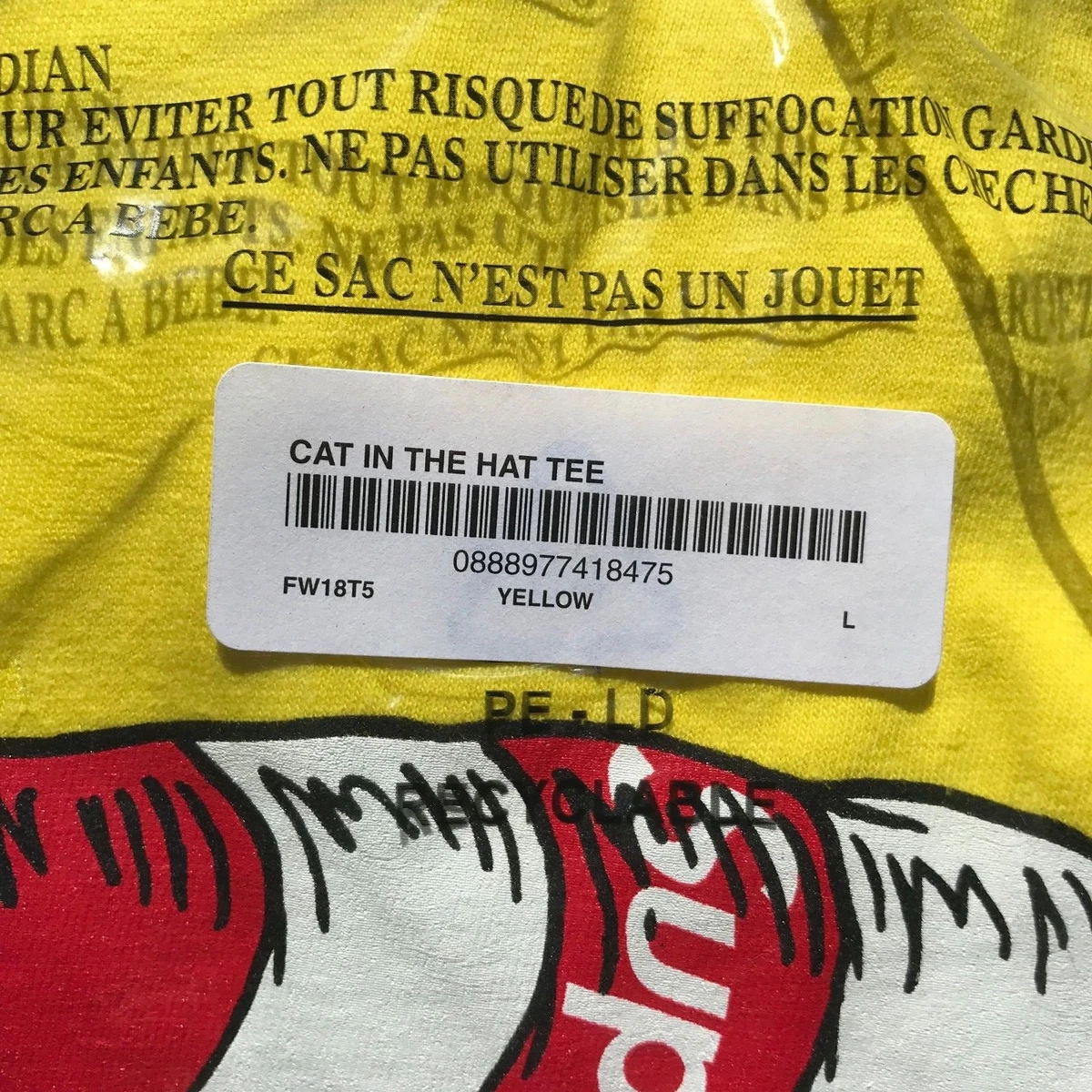 Supreme cat in the hat sales tee yellow