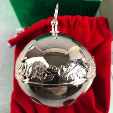Wallace Silversmith SLEIGH BELL Christmas Ornament Annual 2001 Silverplate MIB