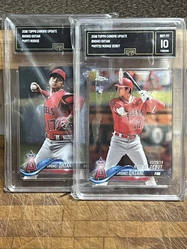 2018 Topps Chrome Update Shohei Ohtani 2-CARD Rookie SET /#HMT32 #HMT1 GMA 10