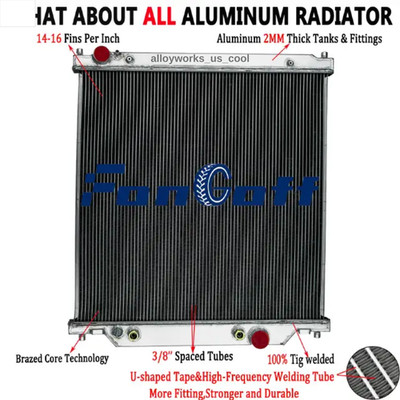 2 Row Aluminum Radiator For 2003-2007 06 05 Ford F250 F350 F450 Powerstroke 6.0L