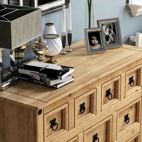 Corona Merchant Chest 4+3+2 Drawer Mexican Solid Pine Wood Storage Furniture - Picture 4 of 8