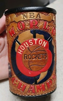1994 NBA World Champs Houston Rockets Custom Leather Can Coozie.