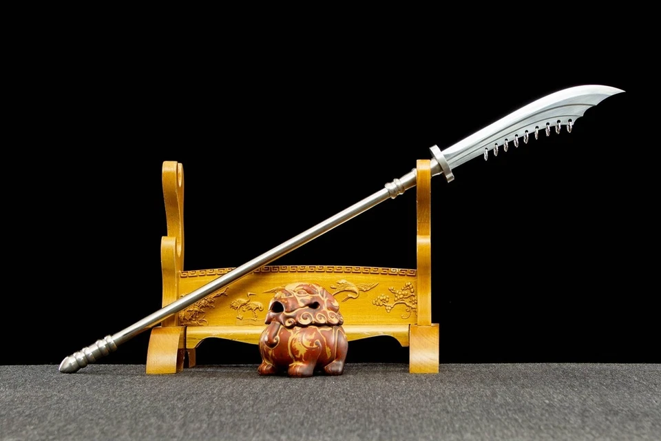 Chinese Kung Fu 9 Ring Broadsword Wushu Dadao Sword Stainless Steel Blade Handle - Image 4 of 4