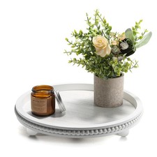 Wooden Beaded Decor Tray for Coffee Table, Rustic Wooden Trays Table Centerpi...