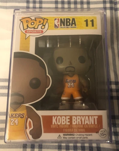 NBA FUNKO POP KOBE BRYANT YELLOW-GOLD JERSEY #11-GOOD CONDITION-POP PROTECTOR