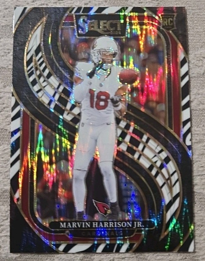 2024 Select Marvin Harrison Jr Zebra Prizm Shock Premier Level No.115