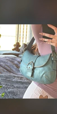 バッグ COACH Signature Blue Canvas Suede Rare Coach Blue Signature Handbag for sale - eBay
