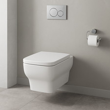 Modern Square Wall Hung Mounted Toilet Pan square WC Slim Soft seat