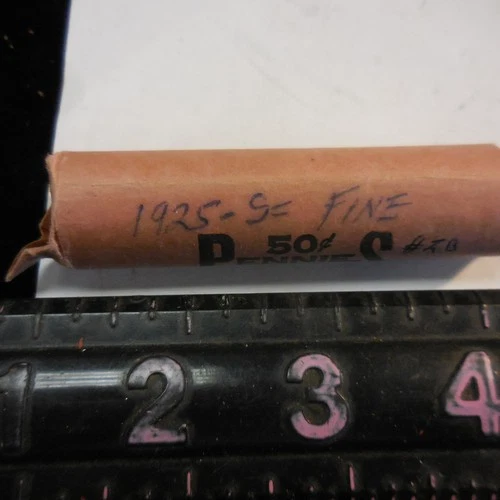 1 Roll Of 50 FINE  1925 S  Lincoln Wheat Cents 1c Pennies