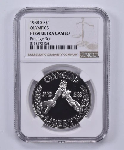 1988-S Olympic Commemorative Dollar Prestige Set PF69 UCAM NGC Brown Label *9500