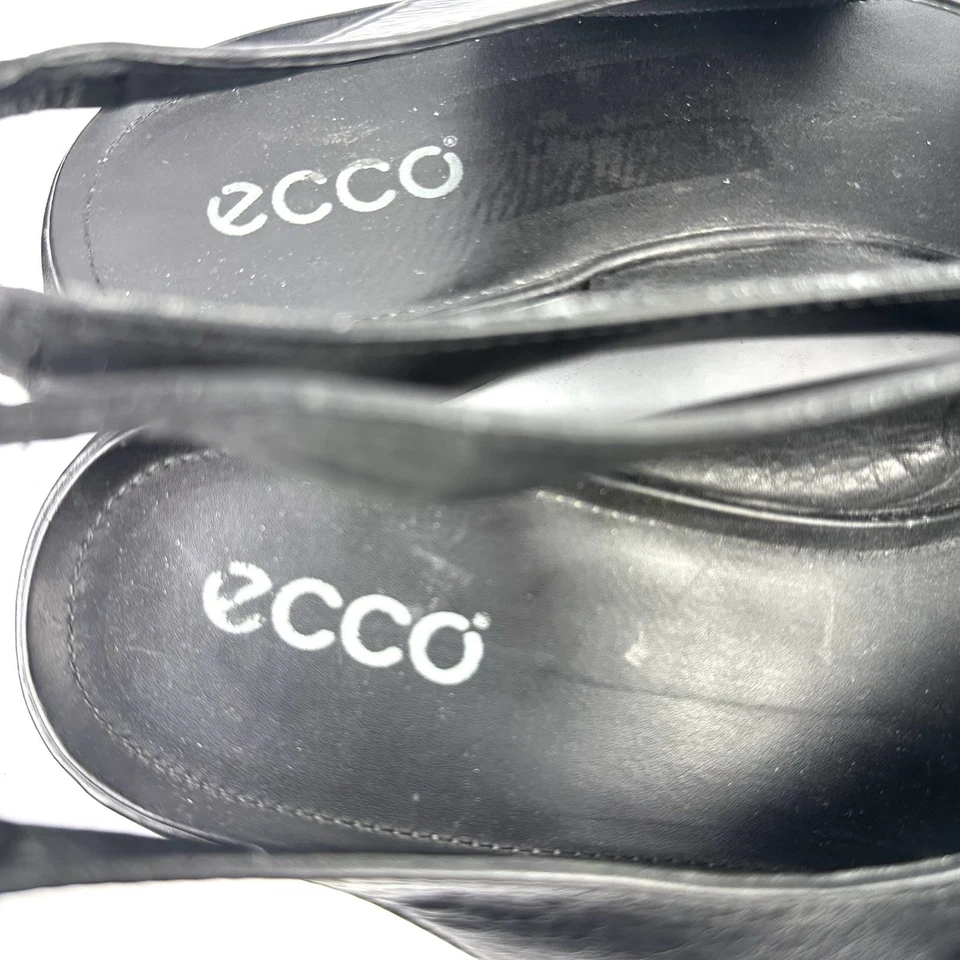 Zapatos de cuña Ecco Criss Cross 42 zapatos con cordones de cuero negro para mujer Foto 4 de 4