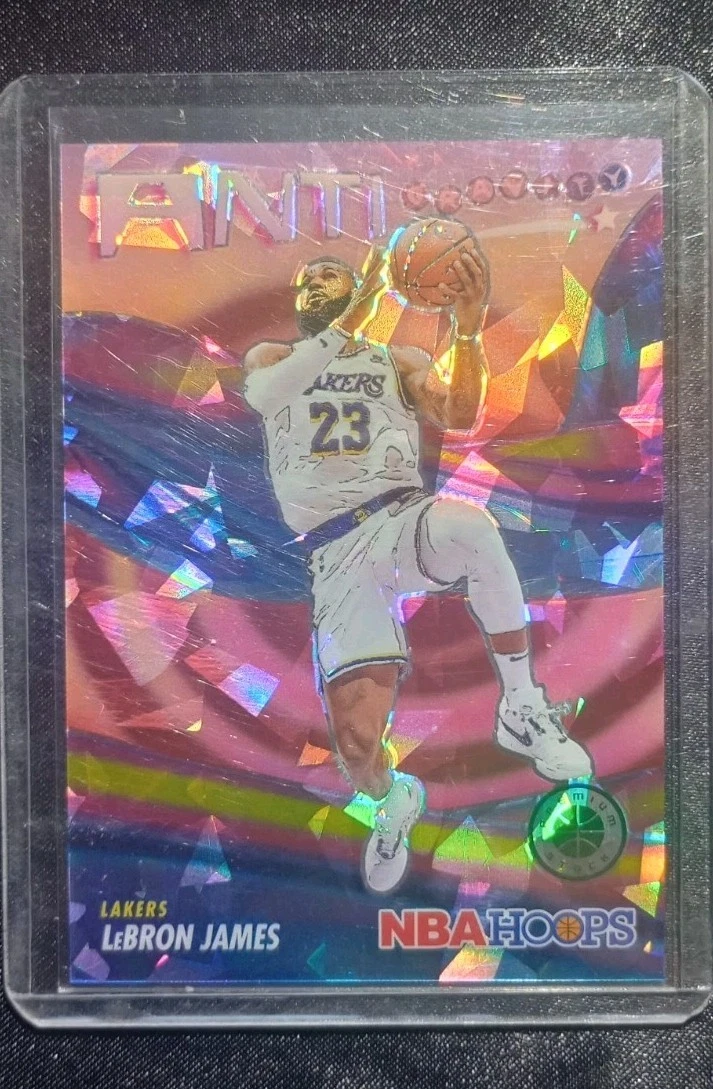 2023-2024 NBA Hoops Premium Stock Anti Gravity LeBron James Red Ice/99!