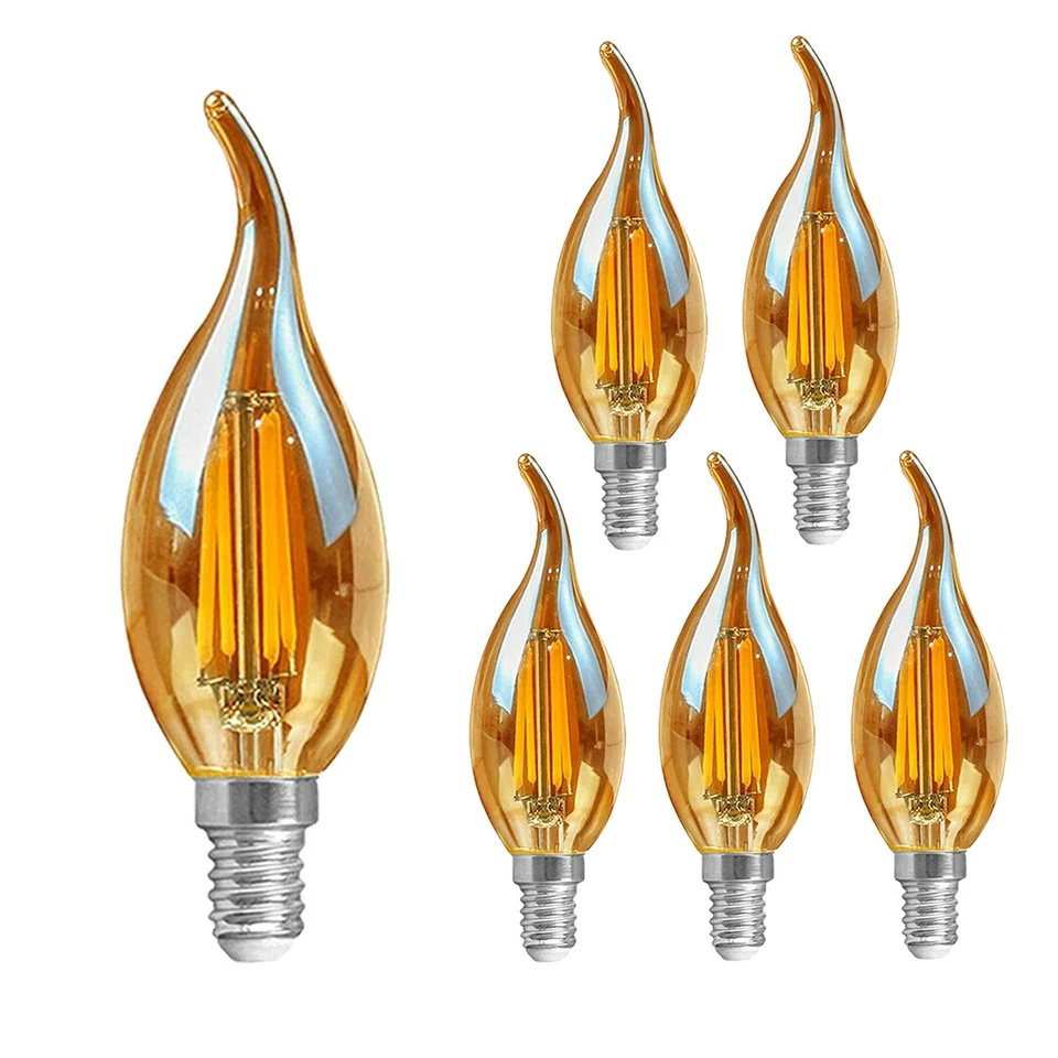 1-10X E14 LED Lampe 4W Filament Kerze Vintage Birne Glühbirne Warmweiß 2700K - Bild 4 von 4