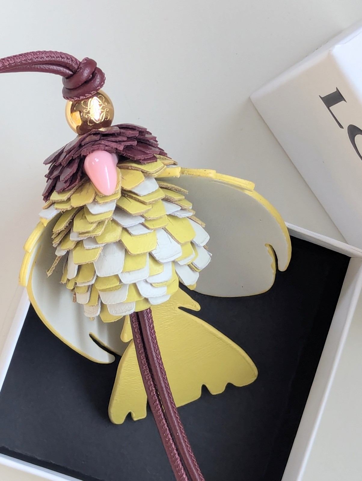 LOEWE Yellow Bird Calfskin Bag Charm