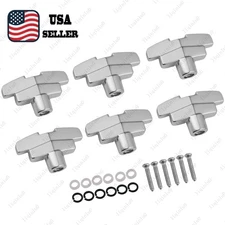 T-Shaped Tuning Peg Buttons Machine Head Buttons for Acoustic Guitar - Chrome