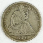1856-O 50c Seated Liberty Silver Half Dollar VG Details Rim Damage Reverse C4490