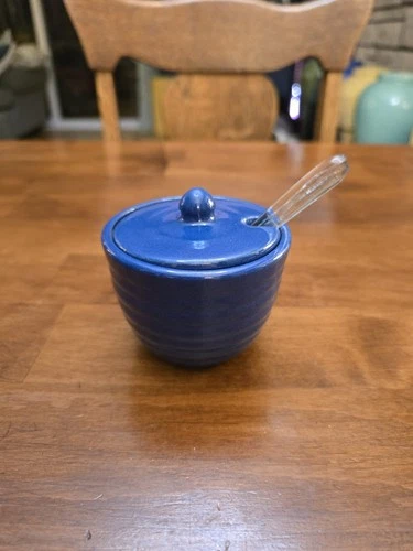 Bauer Pottery Mustard Jar Cobalt Minty!!