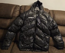 Legea Technical Sportswear Hooded 2 N 1 Parka Puffer Vest Jacket Blk NWT Size L