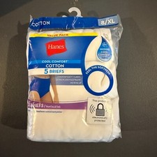 Women's 5 Pack Hanes White Cool Comfort Briefs Size 8 XL NEW 
