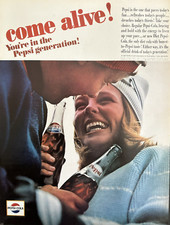 1964 Pepsi Cola Soda Come Alive Generation Official Drink Refreshes VTG Print Ad