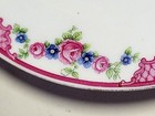  2 Victoria Czechoslovakia Pink Rose Garlands & Pink Lattice 6.5" Dessert Plates — photo 2
