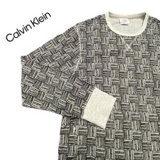 NWOT Calvin Klein Sweater, Mens Large with Calvin print Light Gray and Black