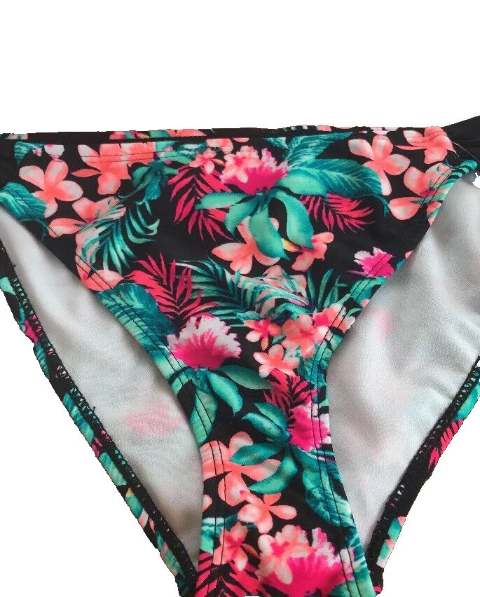 Bikini Bongo Mujer Pestaña Lateral Parte Inferior Estampado Palma Talla M Negro-Nuevo-ENVÍO N 24HR Foto 2 de 4