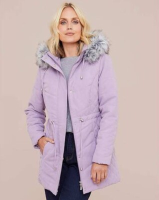 Julipa Microfibre Parka with Hood (Second Button Missing) - UK 18 - Womens