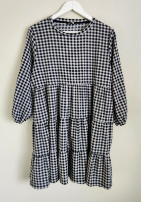 Pep & Co langärmeliges Damenkleid mit Gingham-Karo Größe 12