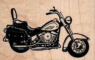 Motorrad 3 1/4 x 2" Gummistempel, Motorradstempel, Reisestempel - Bild 1 von 1