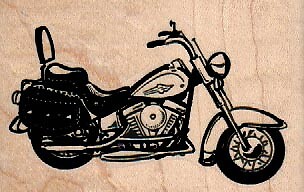 Motorcycle 3 1/4 x 2" Rubber Stamp, Motorcycle Stamp, Travel Stamp - Picture 1 of 1