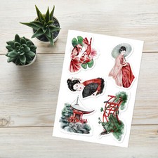Beautiful Japanese Designs Sticker Sheet