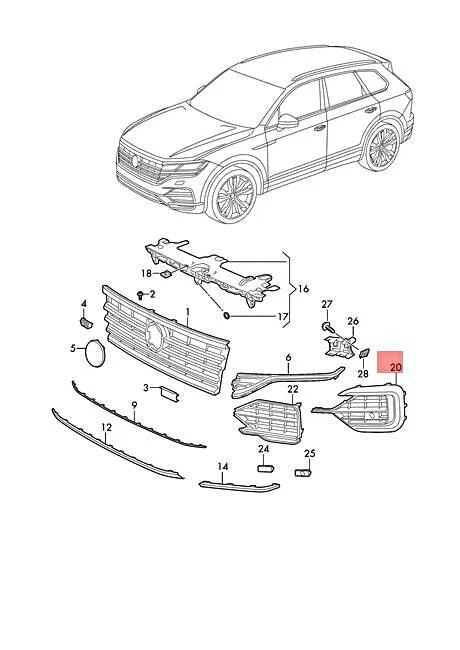 Genuine VW Touareg CR7 Cover Part For Bumper Black 760854661H041 