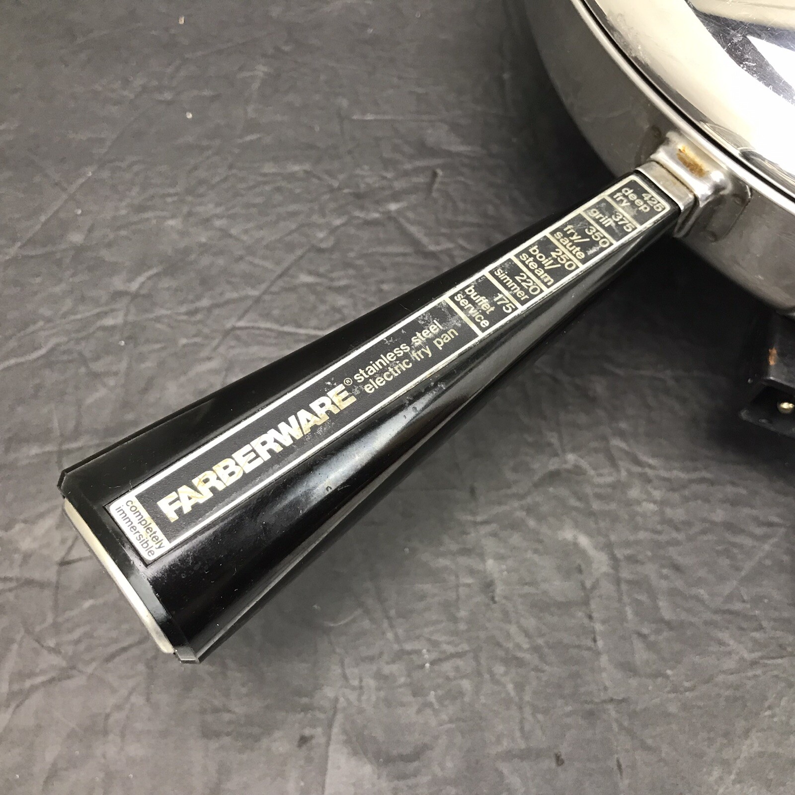 Vintage Farberware Stainless Steel 12" Electric Skillet Fry Pan Lid