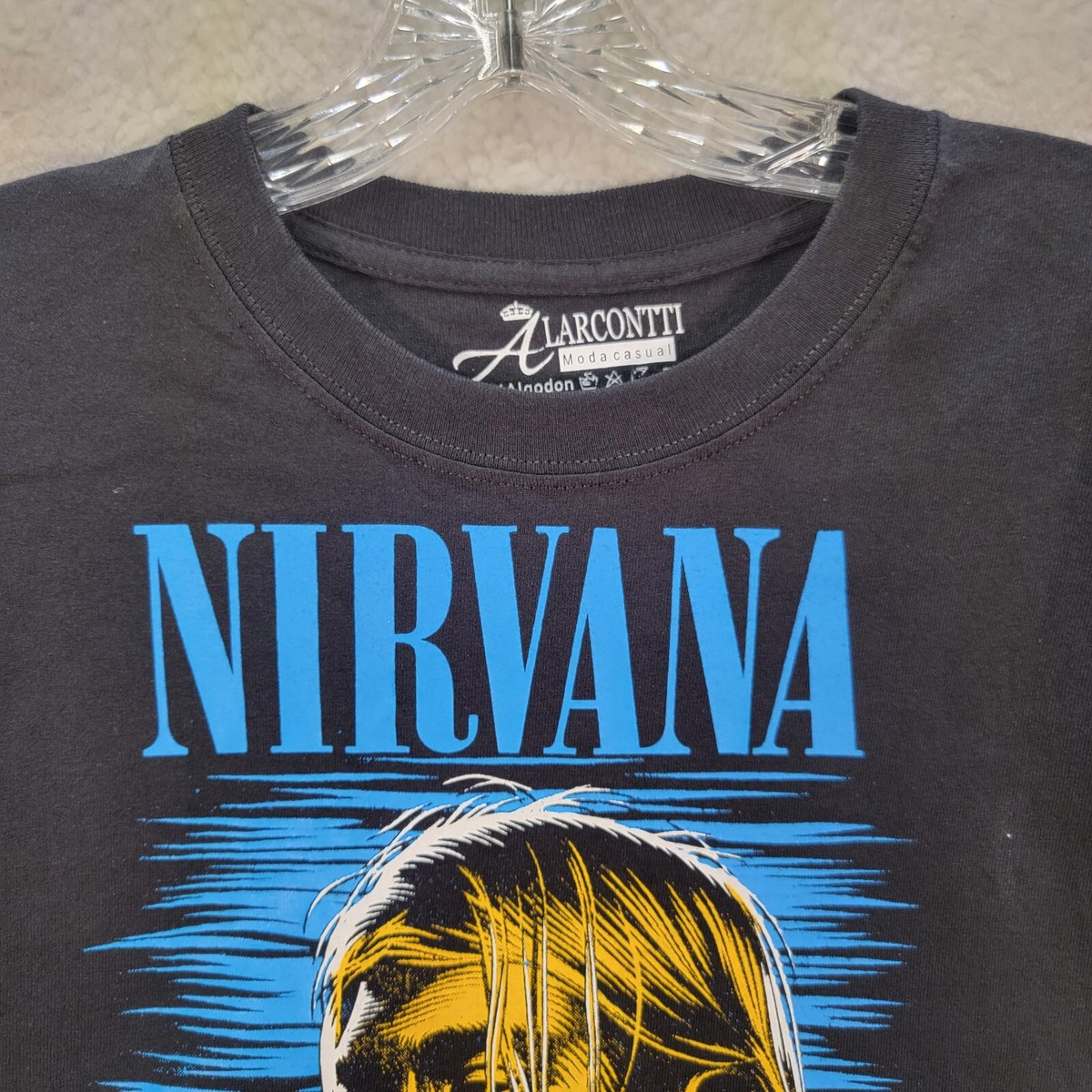 Nirvana Art Work Kurt Cobain Painting Graphic Tee Crop Fan Work T