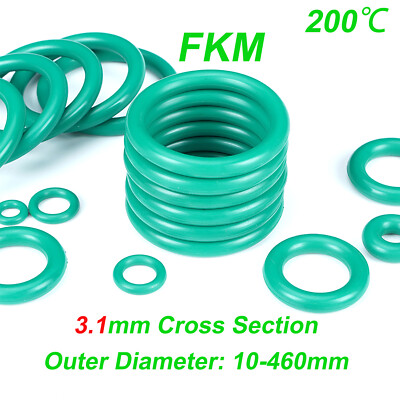 3.1mm Cross Section O Rings FKM fluororubber 10-460mm OD Oil Resistant Seals