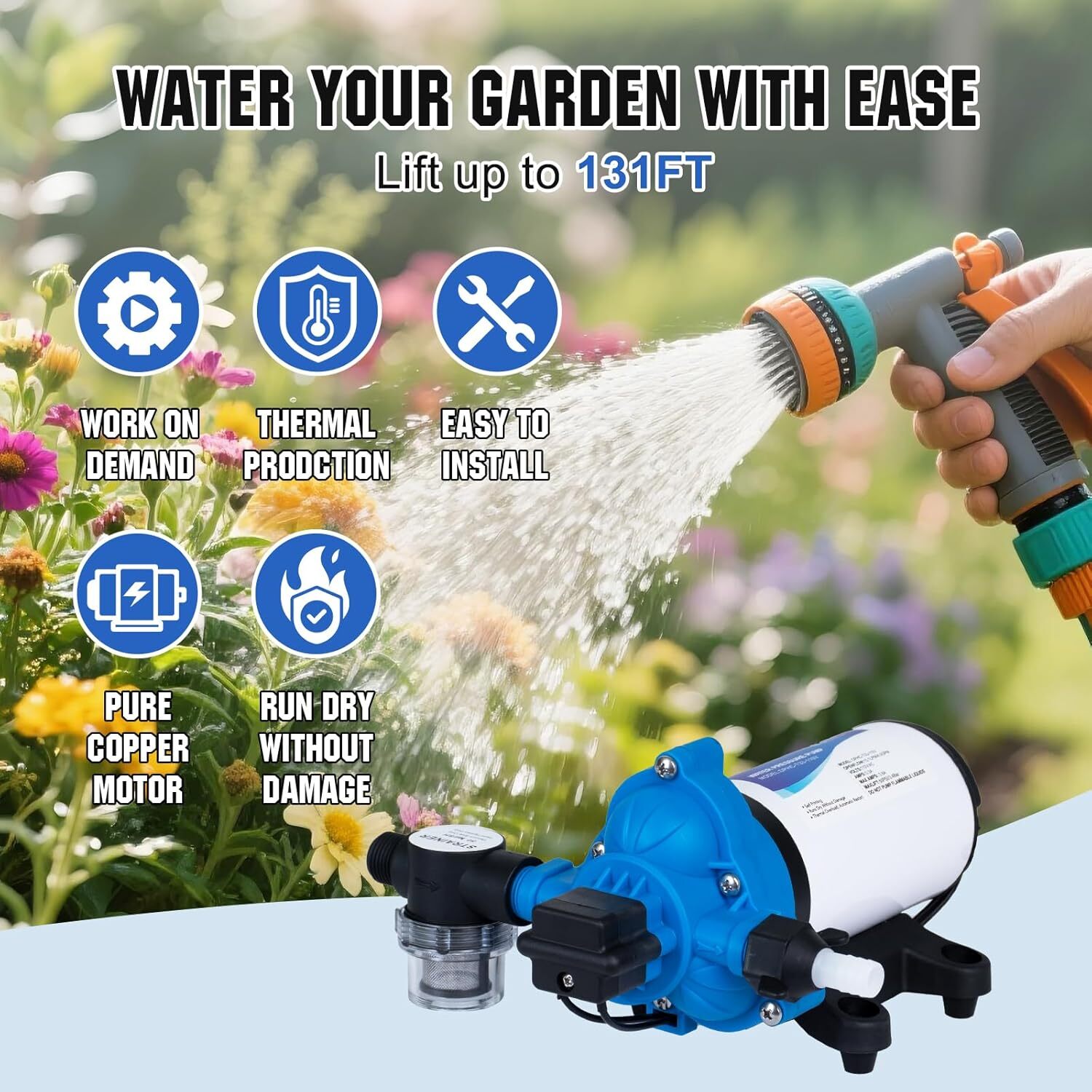 DC HOUSE 110 Volt RV Water Pressure Diaphragm Pump 4GPM 50PSI 33-Series 110V AC 