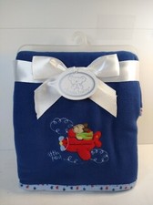 Little Pilot Koala Baby Blanket Airplane Stars Puppy Plush Lovey Fleece