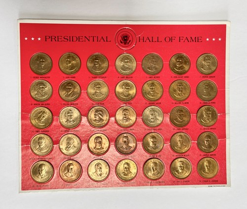 Juego de monedas presidenciales Franklin Mint de colección 1968 bronce macizo 35 piezas - Imagen 2 de 13