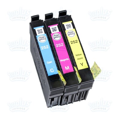 Genuine Epson 252 3-Color Inks WF3620 WF7210 WF7110 WF7610 WF7620 (NOT Initial)