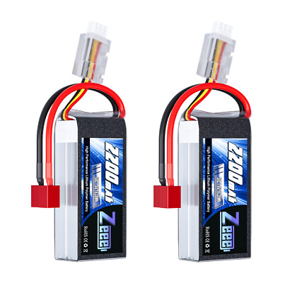 2x Zeee 7.4V 50C 2200mAh 2S Shorty Lipo Battery Deans for RC Car Truck Heli Quad