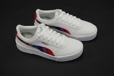  380323 01 NEW KID'S PUMA CARINA TIE DYE JR PUMA WHITE METALLIC SILVER PK61