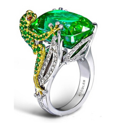 Grüner Frosch Ring/Tier Ring/Frosch Schmuck/ im edlen silber Design Größe 62