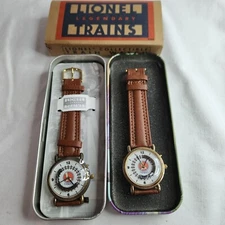 Lionel Collectible Train Watch - Genuine Leather Vintage Needs Battery x 2 -read