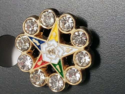 OES Star With Stones Lapel Pin - Eastern Star - Picture 5 of 6