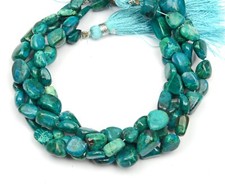 Natural Blue Chrysocolla Nugget Shape 5x8-7x9 MM Gemstone Beads 8 Inch Strand