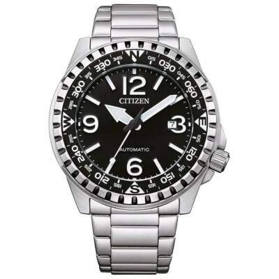 Citizen Automatik 46mm robuste Herrenuhr Datum Stahlband NJ2190-85E - Bild 1 von 4